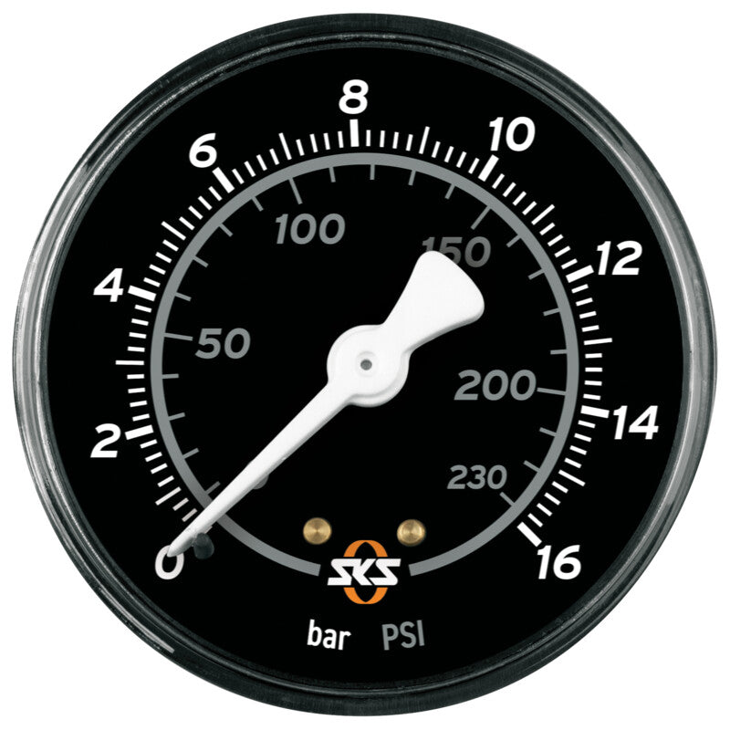 SKS GERMANY Ersatzmanometer 63 mm für Rennkompressor NXT black 16 bar/230 psi