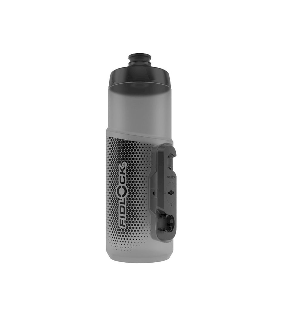 Fidlock Twist Trinkflasche inkl. Flaschenhaltesystem transparent schwarz 600 ml