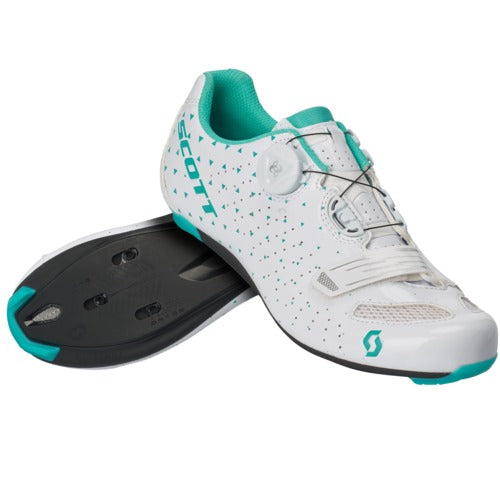 Scott Road Comp Boa Lady Schuh gloss white/turquoise blue