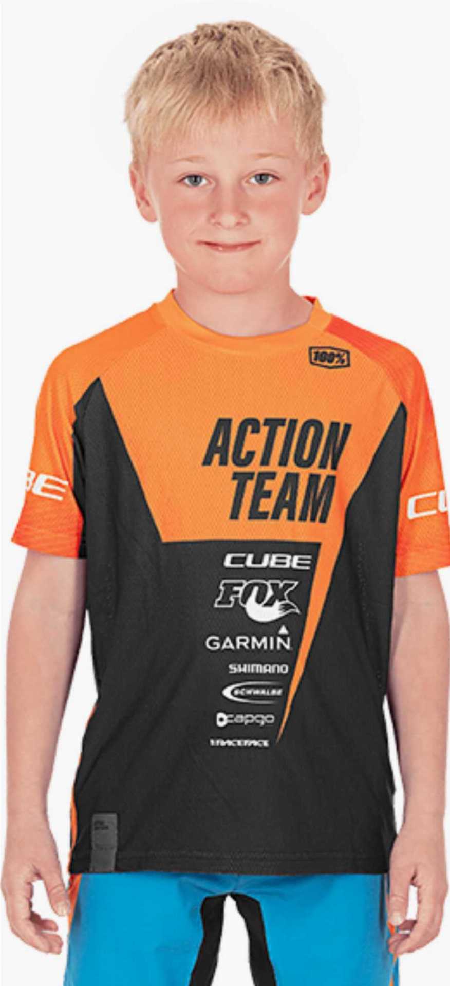 Cube JUNIOR Trikot kurzarm X Actionteam schwarz