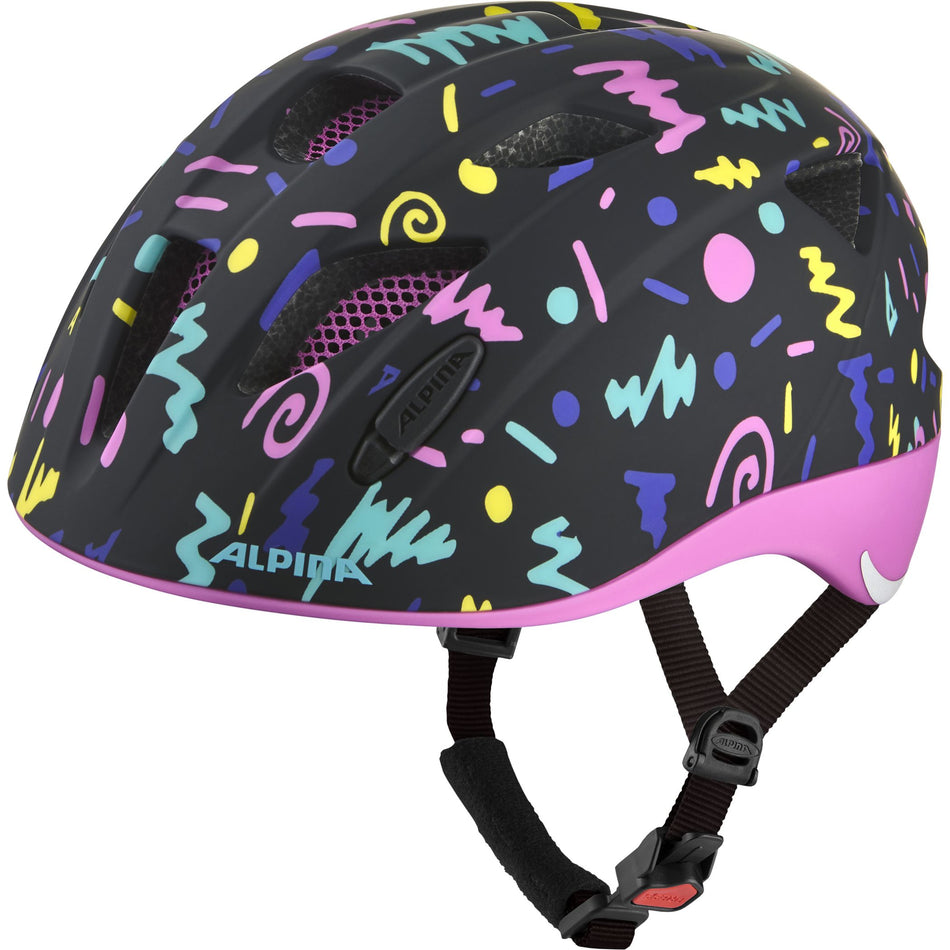 Alpina Ximo Flash Kinder-Helm black-confetti matt