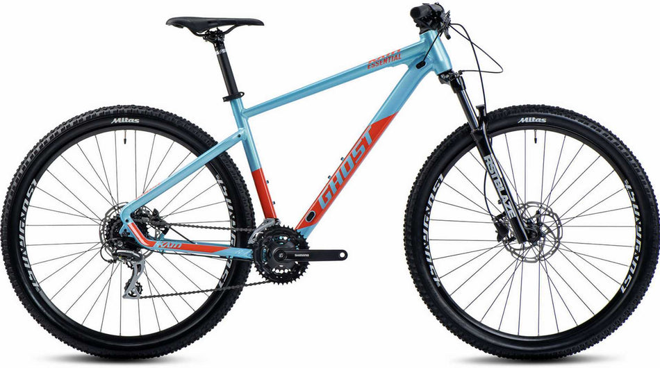 Ghost Kato Essential AL MTB-Hardtail Diamant 27,5" baby blue pearl/dark orange glossy