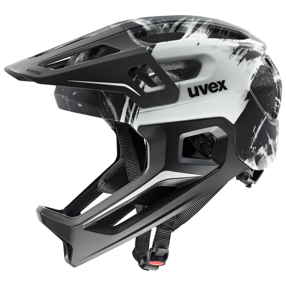 Uvex React Jr. Fullface Kinder-Helm black-white matt S (52-56 cm)