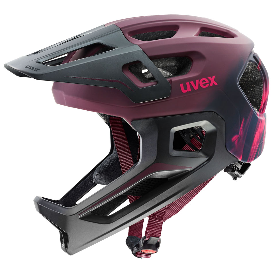 Uvex React Jr. Fullface Kinder-Helm cranberry matt S (52-56 cm)