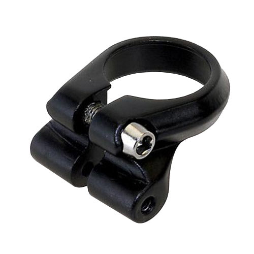 Messingschlager Sattelstützklemme Racky schwarz mit Gepäckträgerbefestigung Ø 31,8 mm