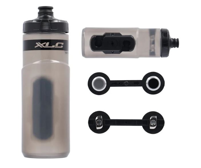 XLC MRS Trinkflaschen Set MR-S12, inkl Fidlock Adapter, 600 ml transparent
