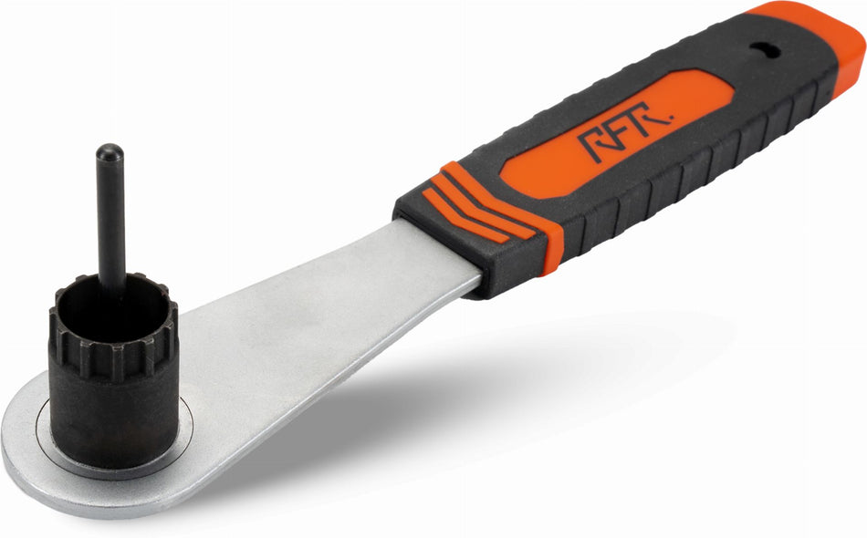 RFR Zahnkranzabzieher für Shimano-HG-Kassetten mit Zentrierstift silver, orange, black 255 x 40 mm