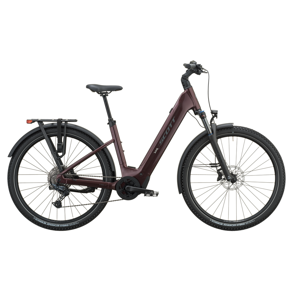 Scott Axis 10 800 Wh E-Bike Wave 29" aubergine red