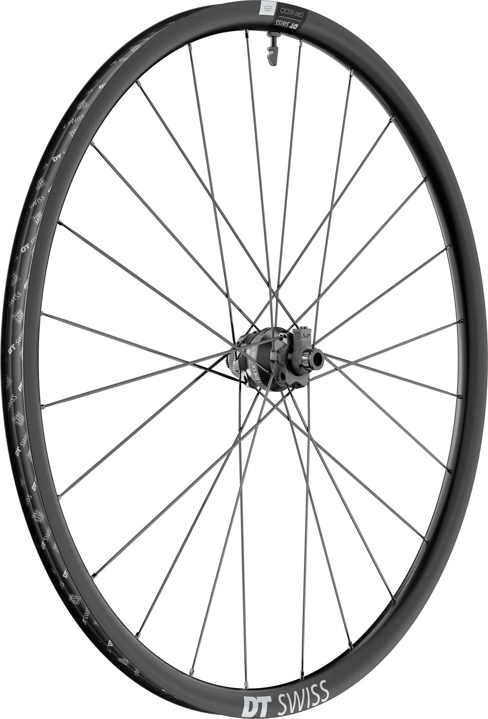 DT Swiss GR 1600 Spline 25 Vorderrad 28", Center Lock, Felgenhöhe 25 mm, Aluminium Felge, Dynamo Nabe für Steckachse 12/100 mm TA
