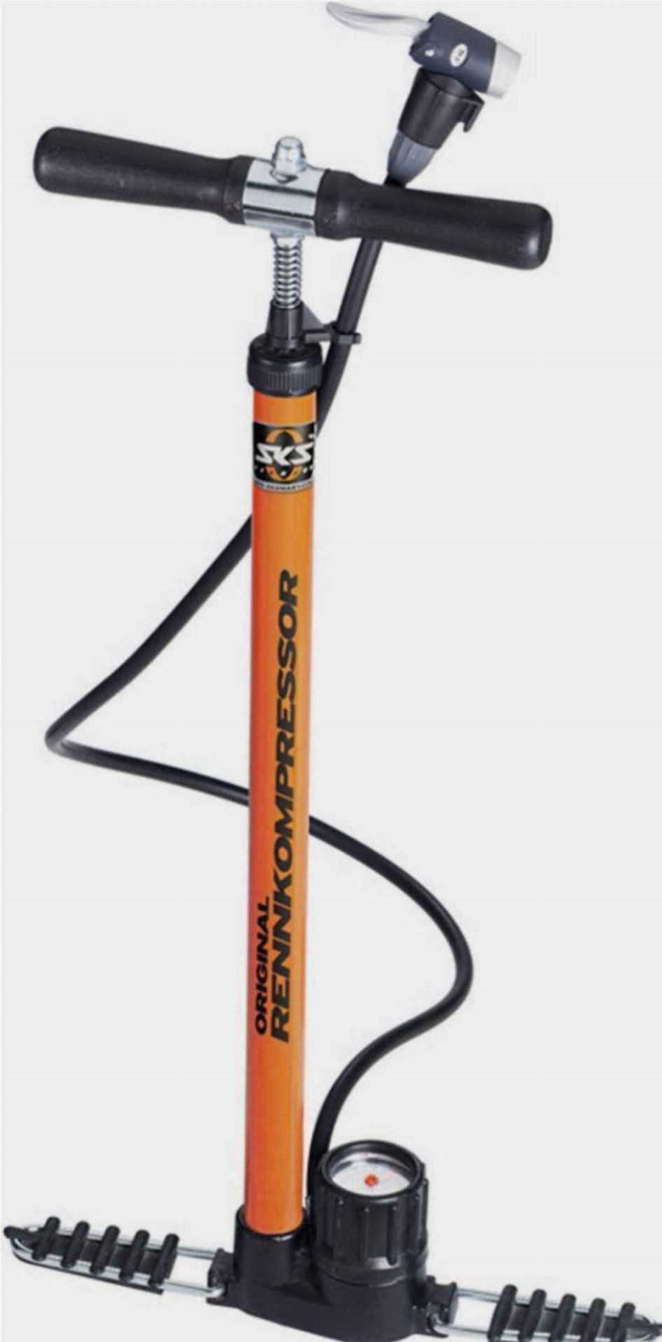 SKS GERMANY Rennkompressor Standpumpe orange Ventilkopf