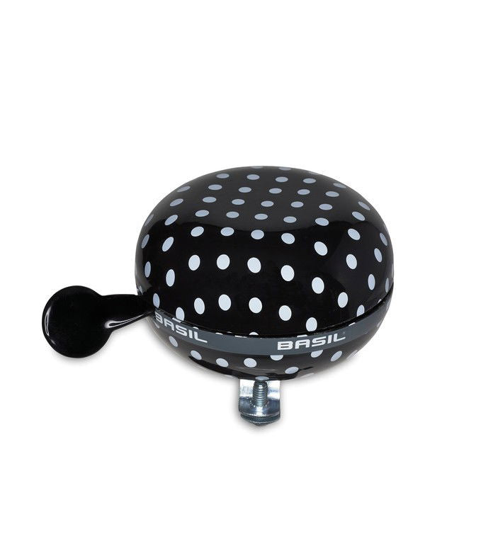 Basil Ding Dong Glocke Polkadot black/white dots, Metall, Ø80mm