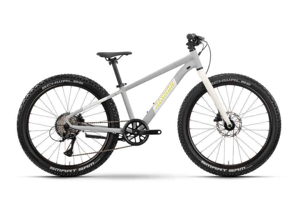 Raymon Yanga Pro Kinderrad Diamant 24" grey/white/lime one size