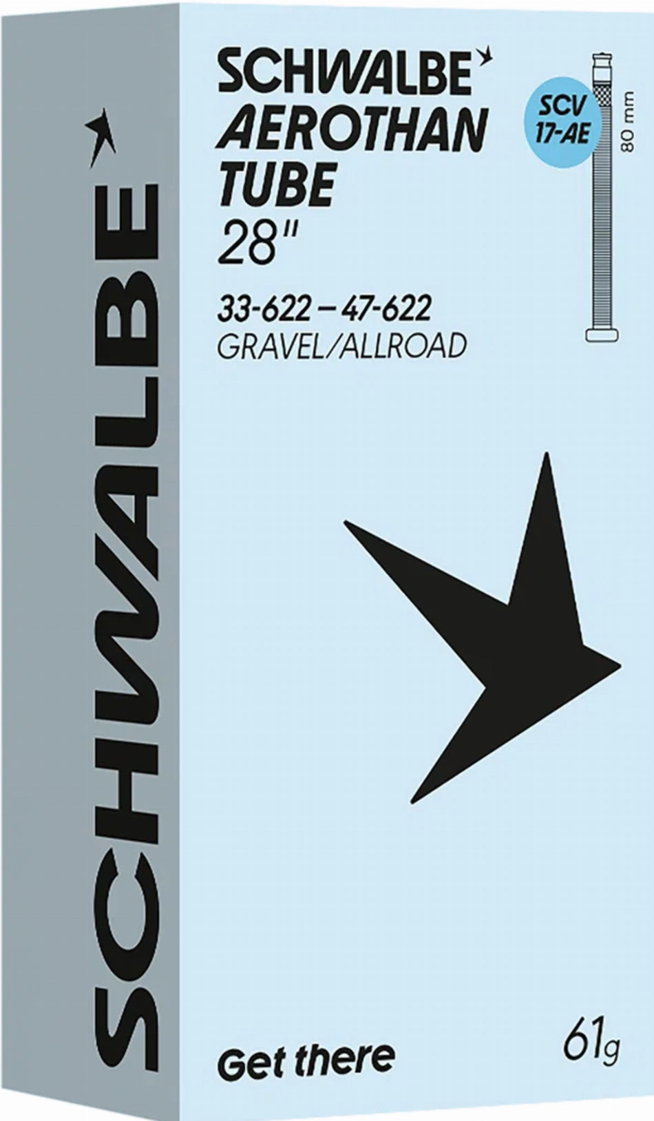 Schwalbe Aerothan/Aerothan+ Schlauch 28" NR. 17-AE schwarz ETRTO 33/47-622 SCV 40 mm