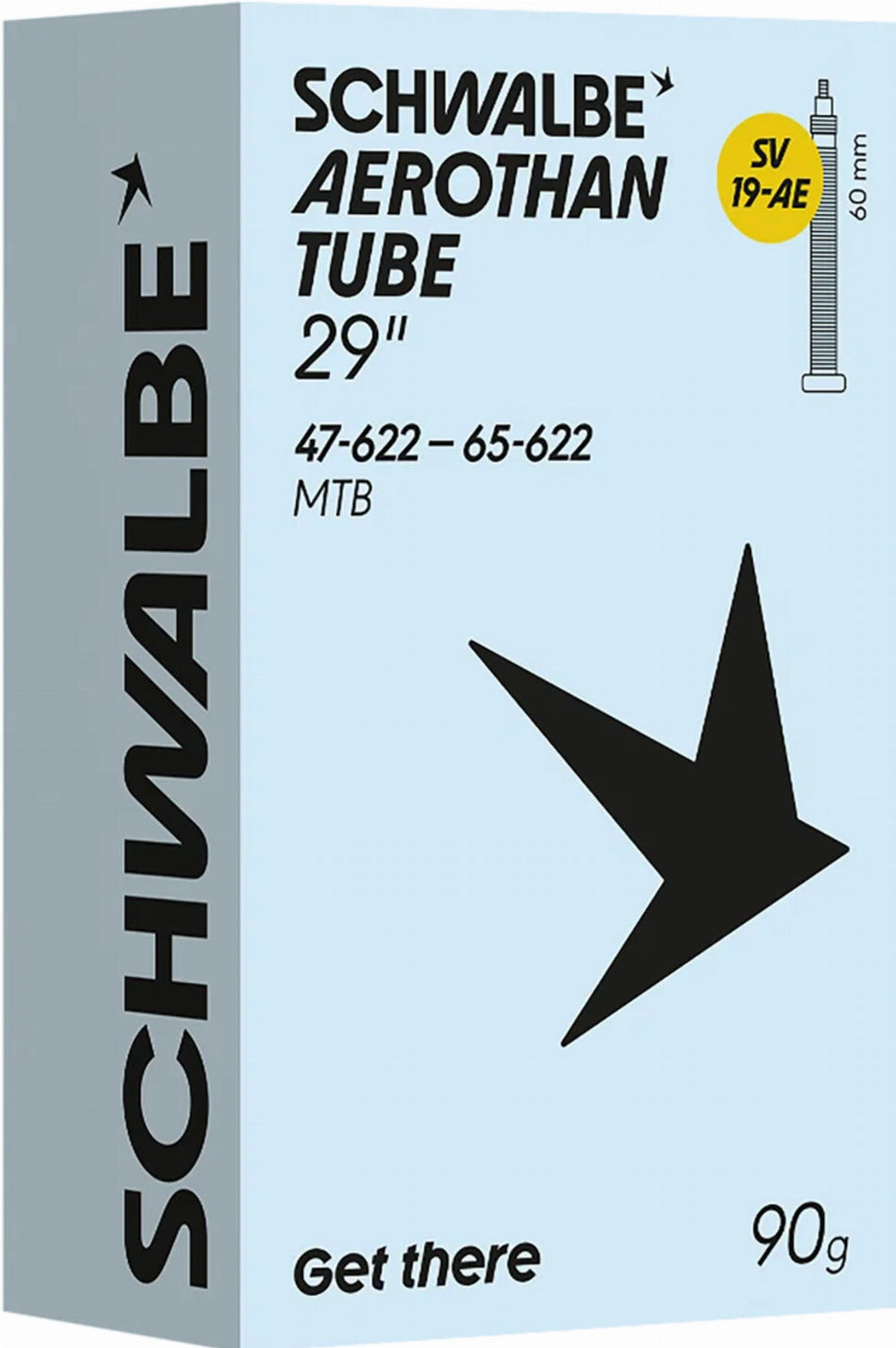 Schwalbe Aerothan/Aerothan+ Schlauch 29" NR. 19-AE schwarz ETRTO 47/65-622 SV 60 mm