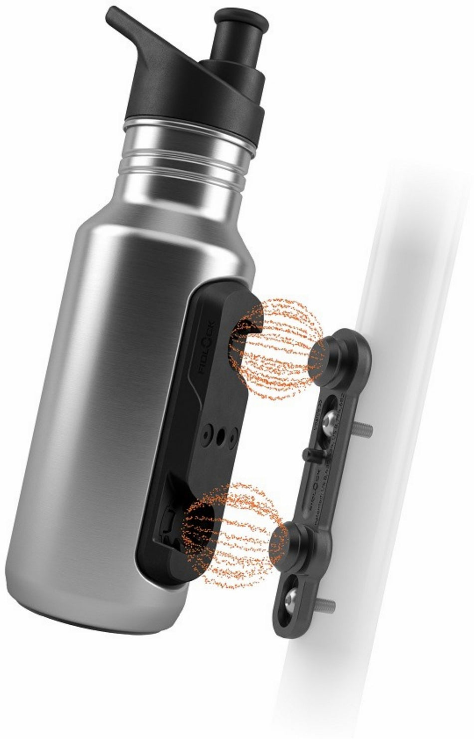 Fidlock Twist Steel Trinkflasche inkl. magnet-mechanischem Flaschenhaltersystem für Fahrradrahmen 400 ml