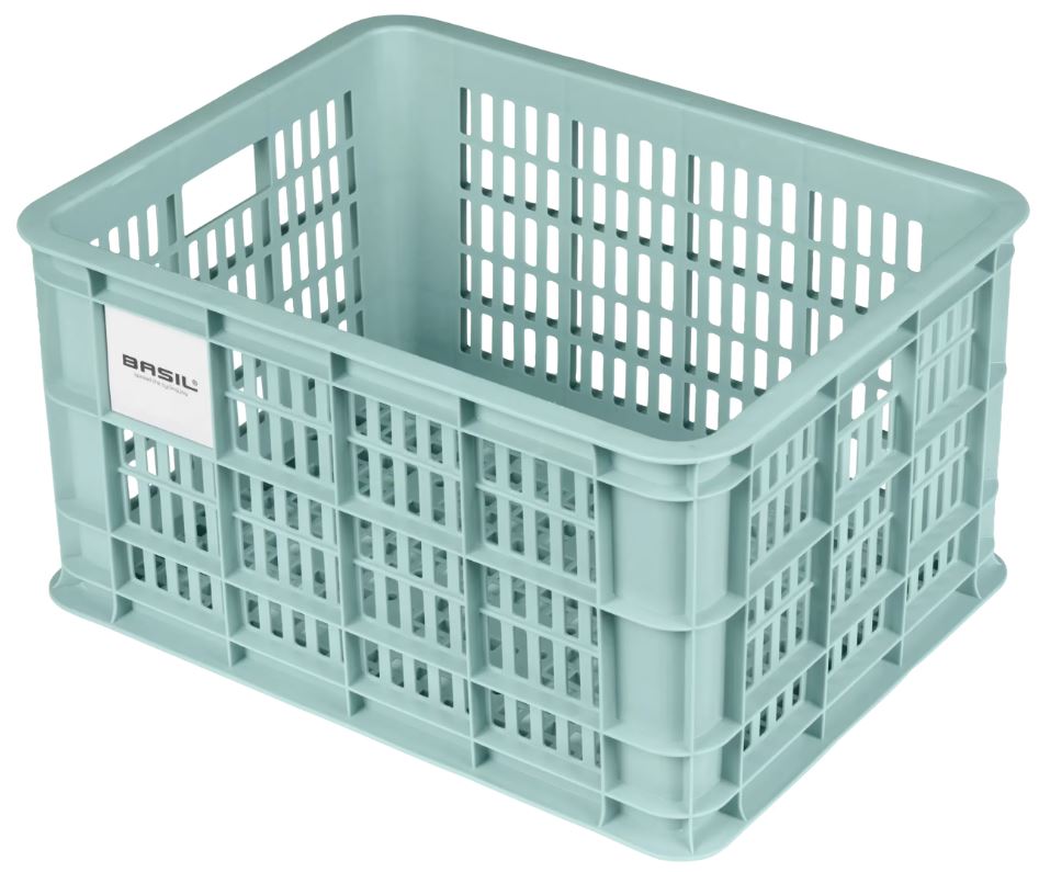 Basil Crate Fahrradkasten silberblau