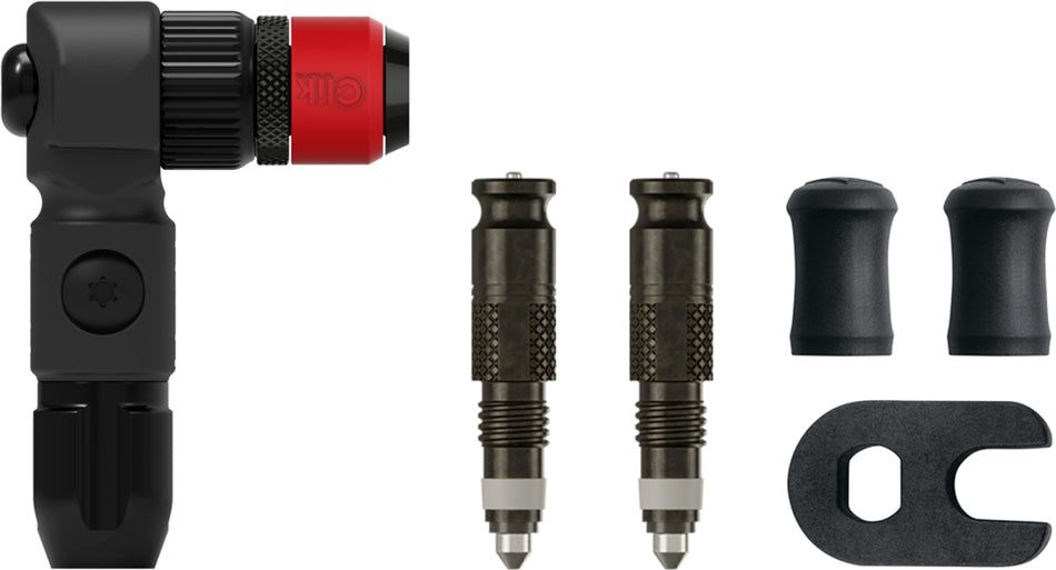 Lezyne ABS Pro Clik™ Pumpenkopf inkl. 2x Schwalbe Clik Valve® Ventilkernen schwarz