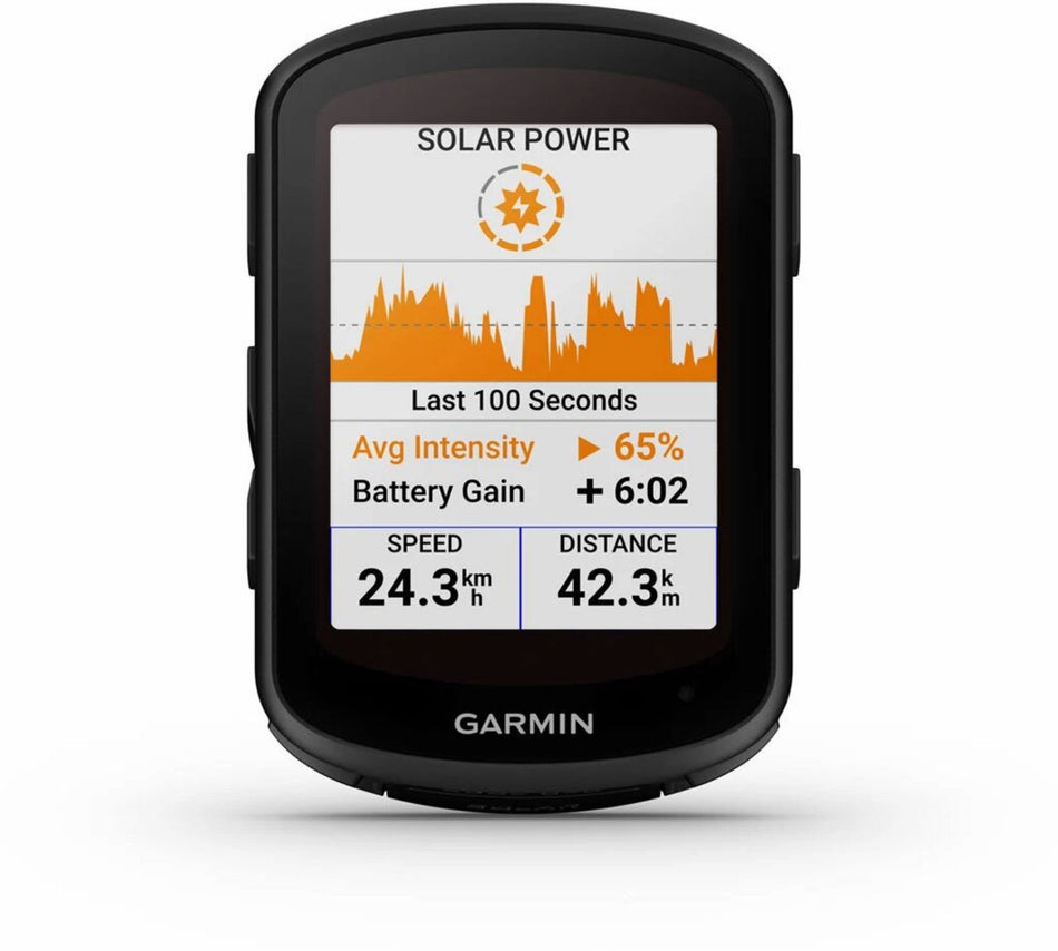 Garmin Edge 840 Solar Fahrradcomputer mit Touchscreen, Tastenbedienung und Coach Trainingsplänen