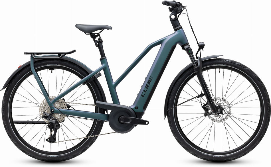 Cube Kathmandu Hybrid Pro 800 Wh E-Trekkingbike Trapeze 28" smaragdgrey´n´black