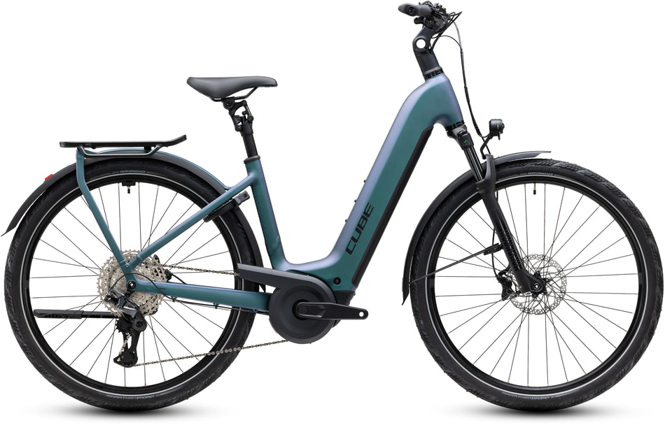Cube Kathmandu Hybrid Pro 800 Wh E-Trekkingbike Easy Entry 28" smaragdgrey´n´black