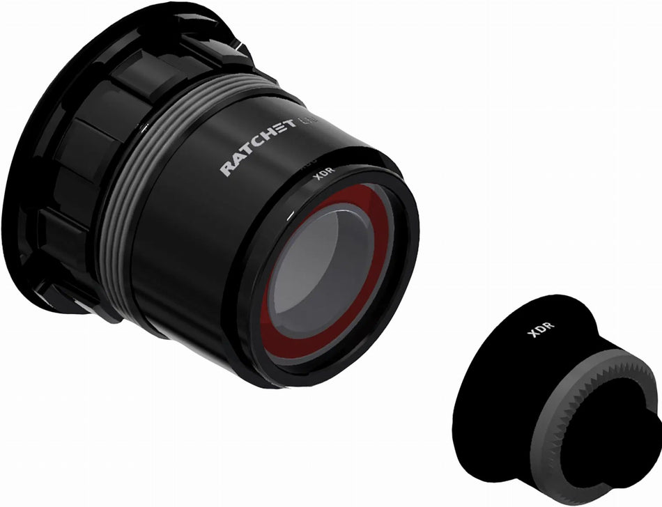 DT Swiss Umrüstkit Freilaufkörper Aluminium Sram XDR, schwarz mit Kugellager M inkl. Adapter für 130/35mm für Schnellspanner 5mm
