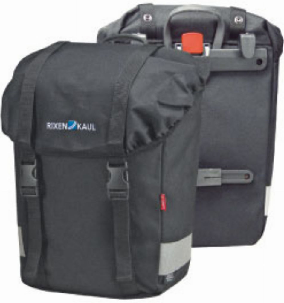 KLICKfix Classic Lowrider Gepäckträgertasche schwarz 15 L + 15 L