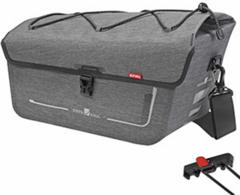KLICKfix Sport Waterproof Gepäckträgertasche für Racktime Gepäckträger grau 12 L