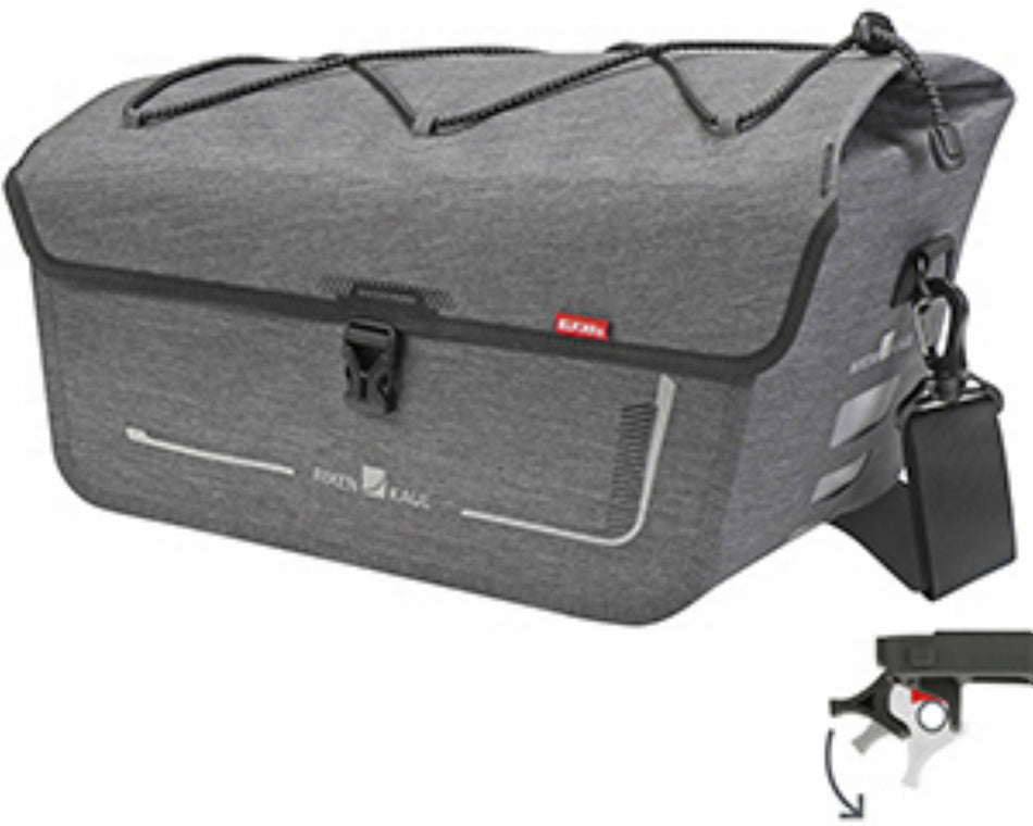 KLICKfix Sport Waterproof Gepäckträgertasche mit UniKlip 2 Adapter grau 12 L