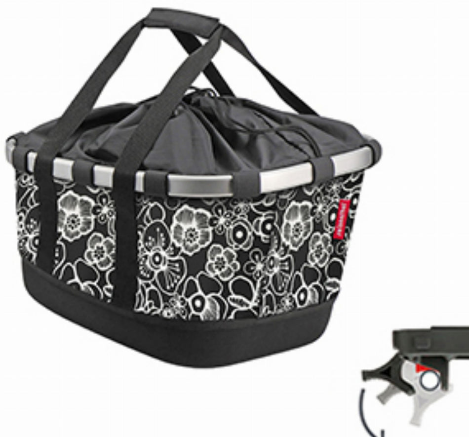 KLICKfix Bikebasket GT Gepäckträgertasche fleur schwarz 21 L