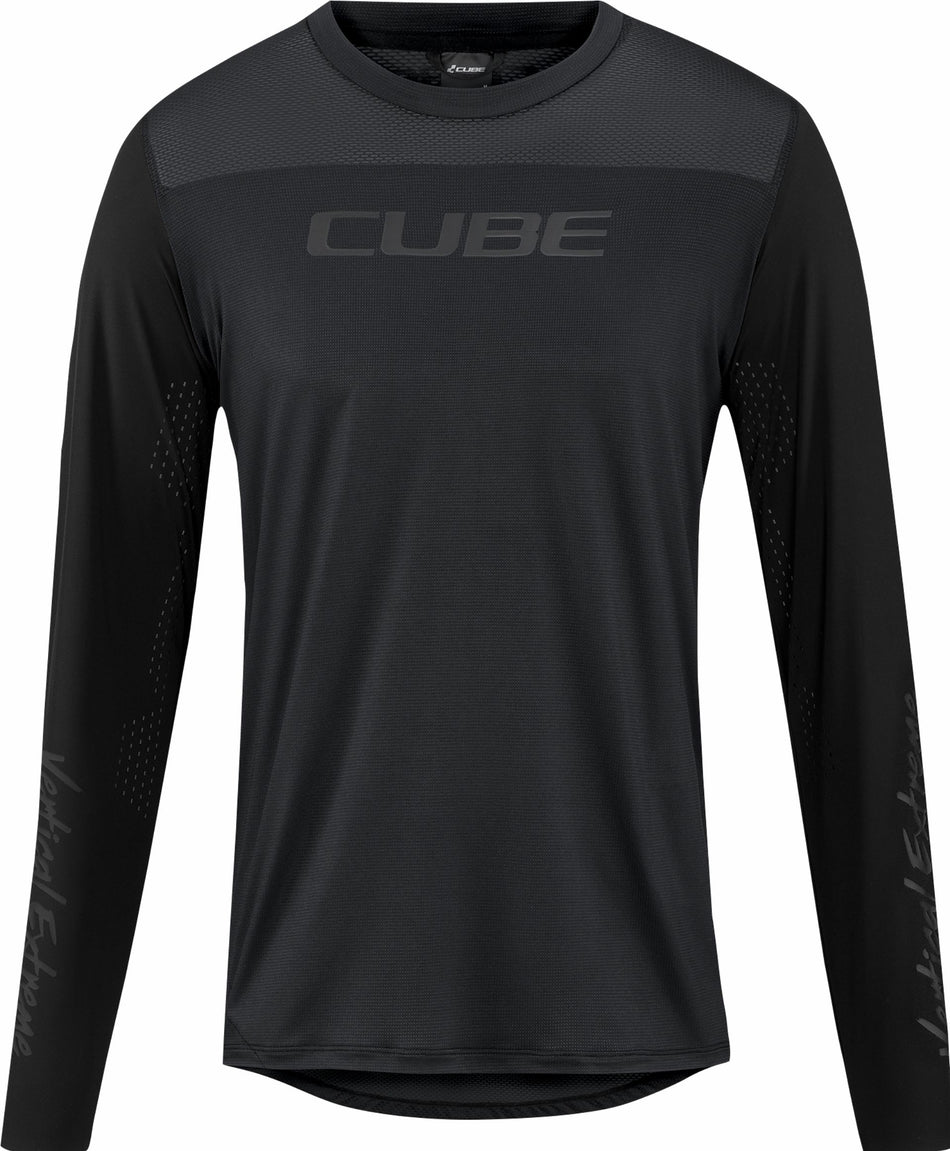 Cube Vertex Rundhalstrikot Pro Langarm black