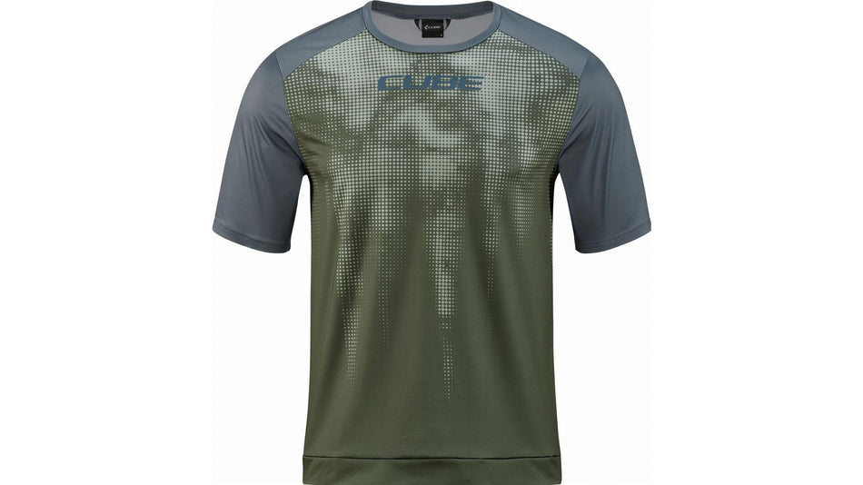 Cube ATX Rundhalstrikot TM Kurzarm olive´n´grey