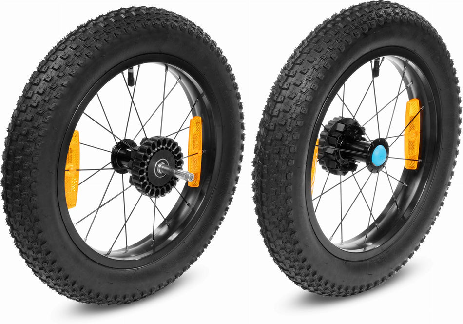 Cube Fat Wheels hinten für Kinder Fahrradanhänger Double black