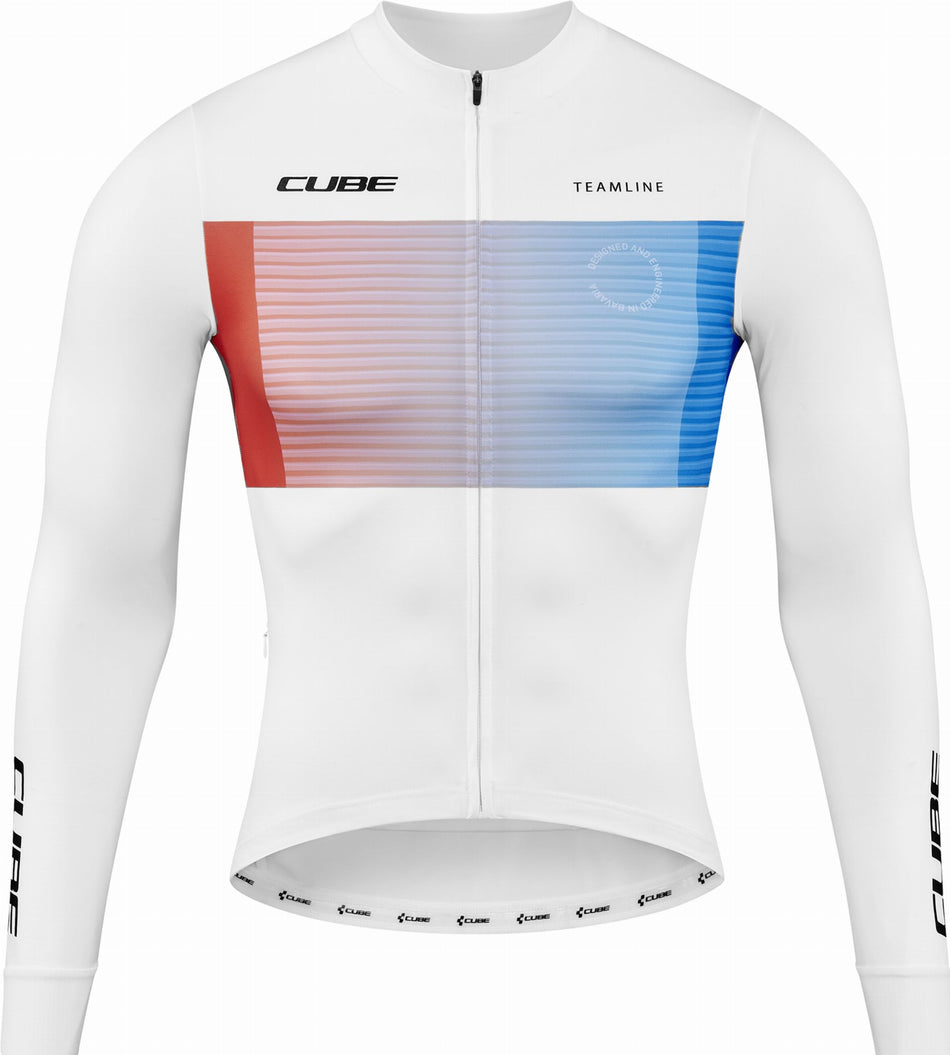Cube Teamline Trikot Langarm white´n´blue´n´red