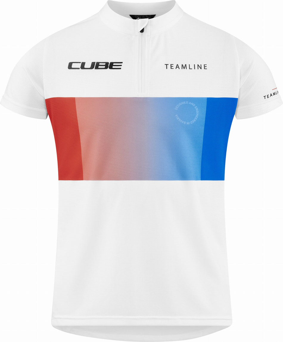 Cube Teamline Trikot Rookie Kurzarm white´n´blue´n´red