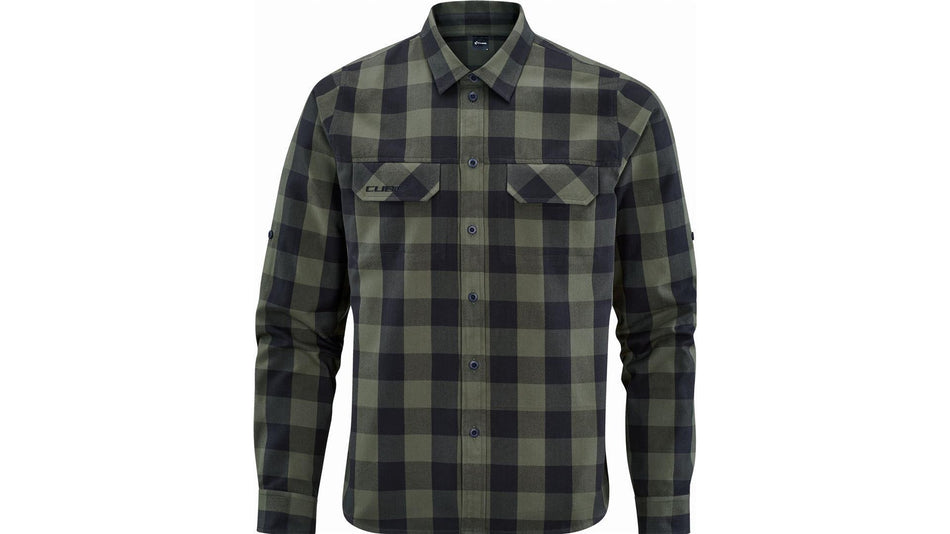 Cube Work Hemd Langarm olive check