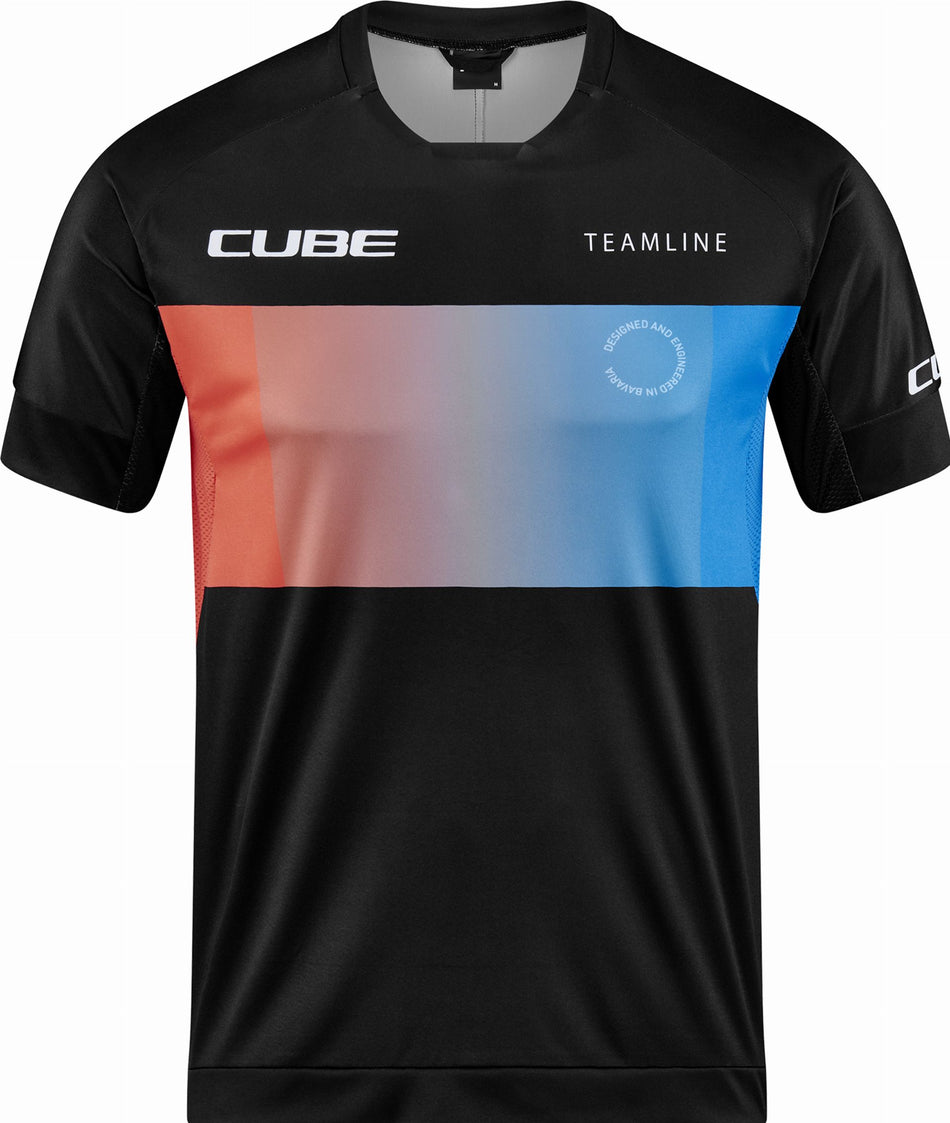 Cube Teamline Rundhalstrikot Kurzarm black´n´blue´n´red