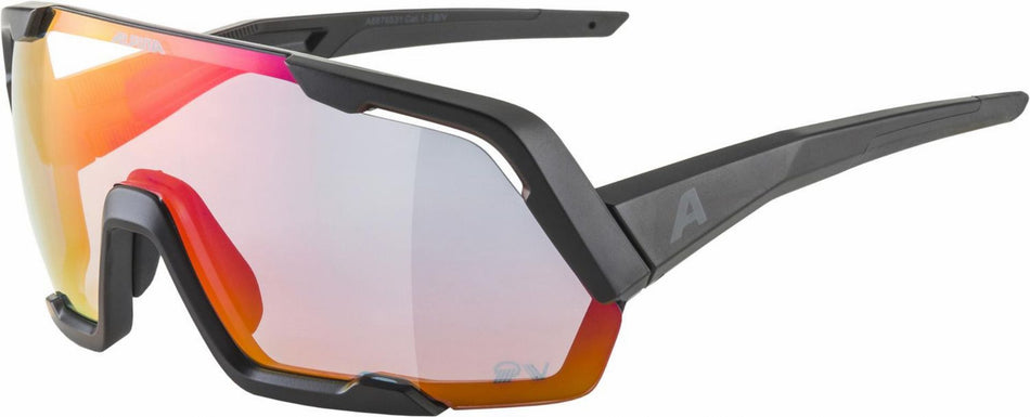 Alpina Rocket QV Sportbrille black matt/mirror rainbow