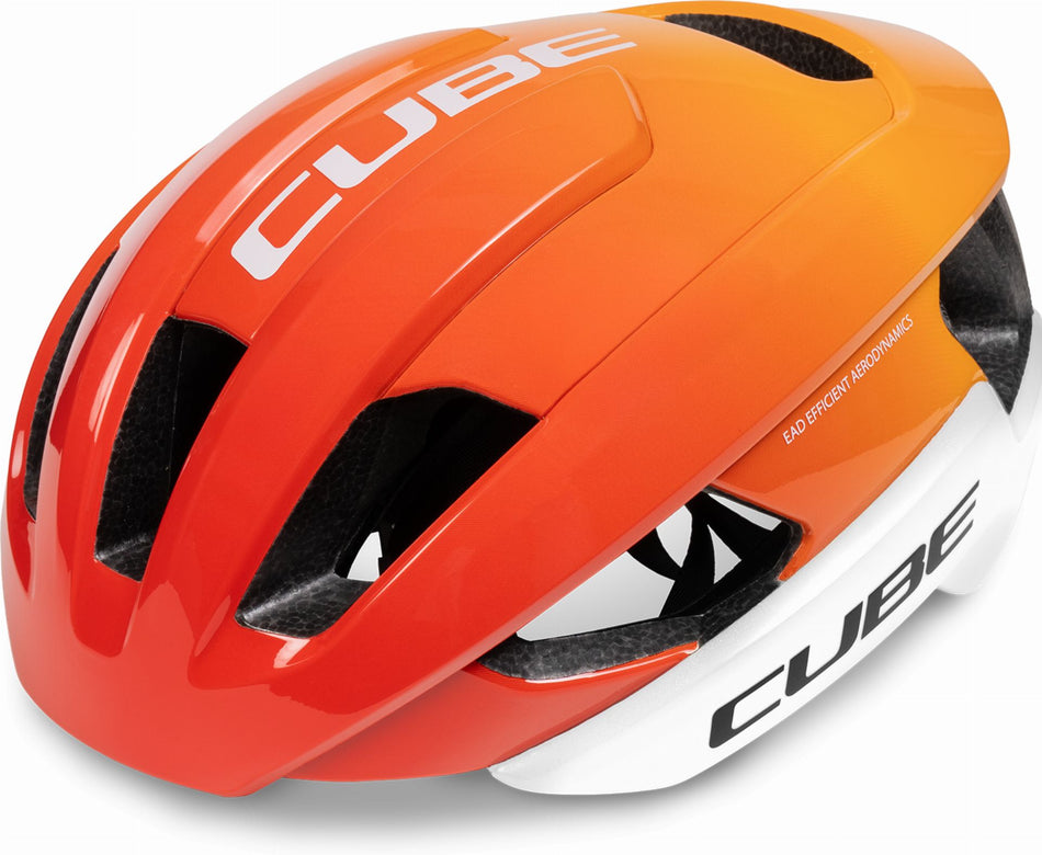 Cube Heron Teamline Rennrad-Helm white'n'orange