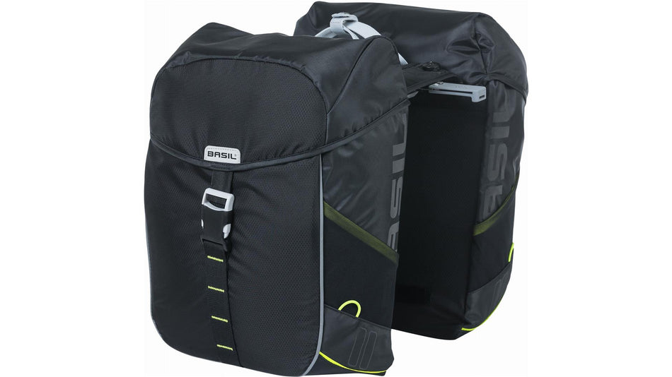 Basil Miles Mik Hinterradtasche black lime 34 L