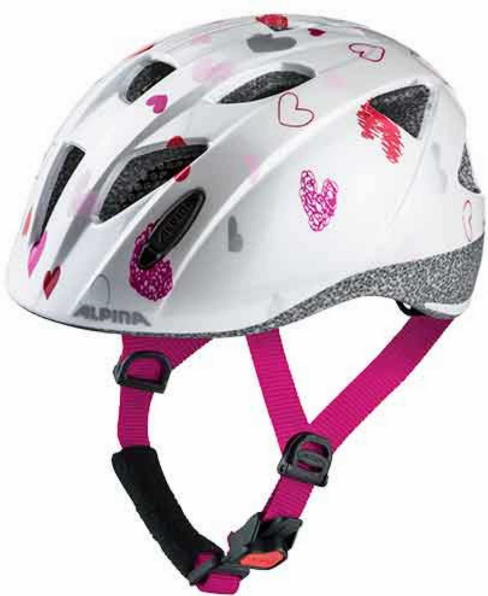 Alpina Ximo Kinder-Helm white hearts gloss