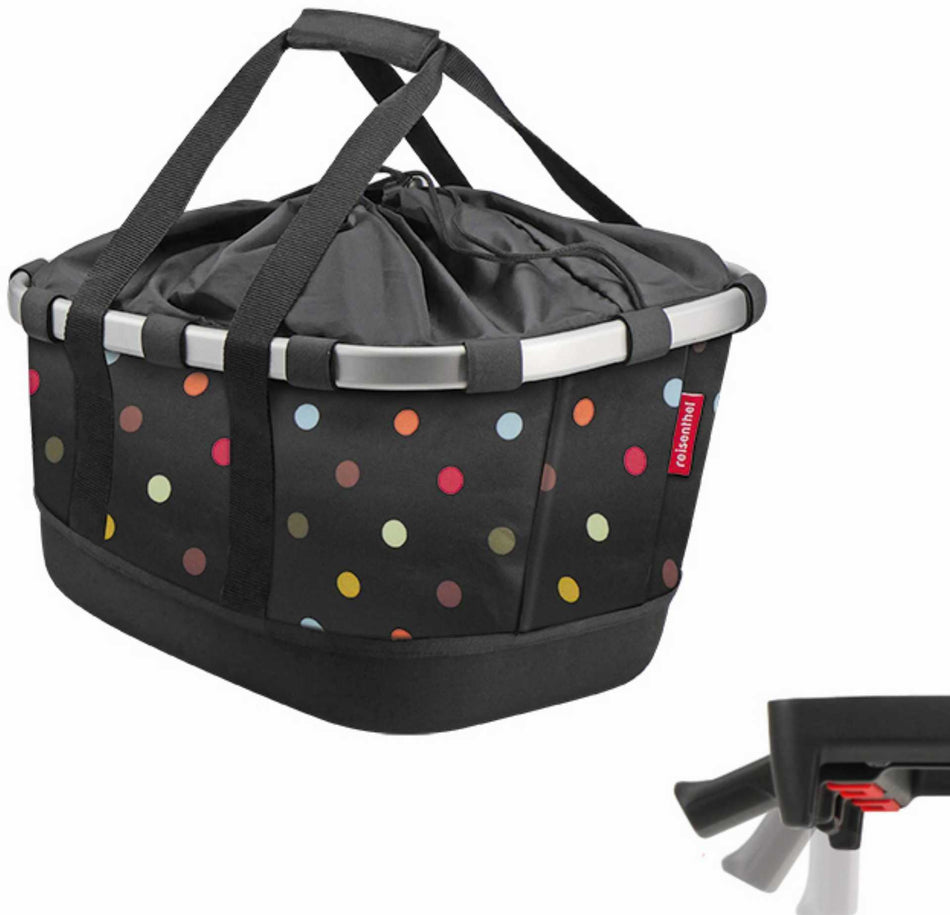 Klickfix Reisenthel Bikebasket GT Gepäckträgertasche mit Aluminumrahmen Uniklip Dots