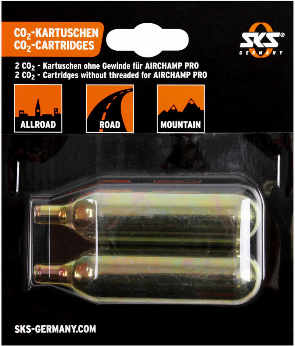 SKS GERMANY Airchamp CO²-Kartuschen Set ohne Gewinde 16g
