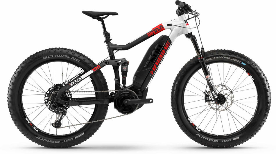 Haibike XDURO FullFatSix 10.0 E-Bike 26" Schwarz/Weiß/Rot matt