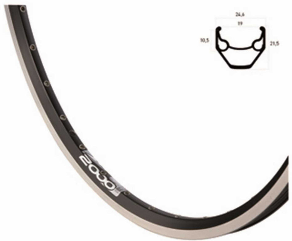 Laufrad VR Rigida ZAC 2000 Disc schwarz + Shimano Deore M615 Center Lock QR schwarz 28"