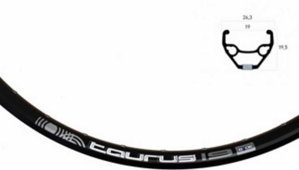 Laufrad HR Rigida Taurus Disc schwarz + Shimano Deore M6000BZAL Center Lock schwarz 29"