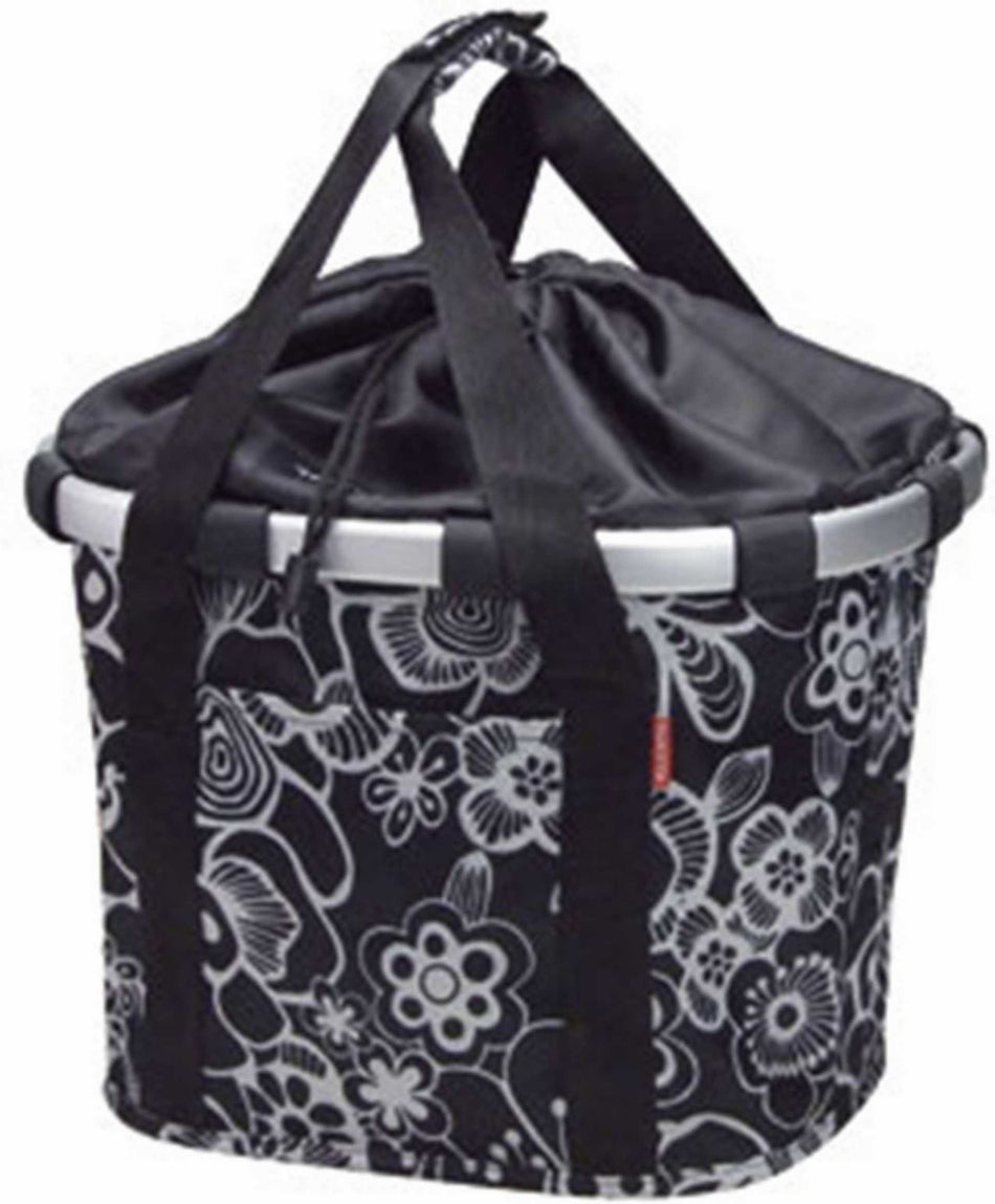 KLICKfix Reisenthel Bikebasket Lenkertasche mit Aluminumrahmen Fleur-schwarz