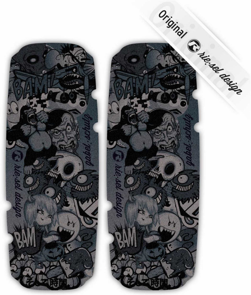 rie:sel gabelschu:tz Gabelschutz Stickerbomb ultrablack