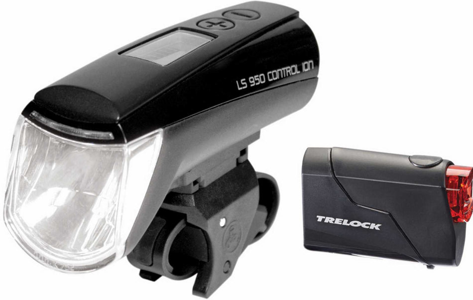 Trelock LS 950 CONTROL ION + LS 720 Reggo Akku-Beleuchtungsset schwarz