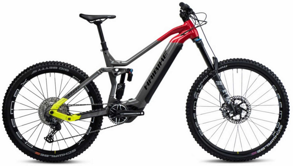 Haibike Nduro 7 750 Wh E-Bike Fully 29"/27,5" gloss grey red lime black