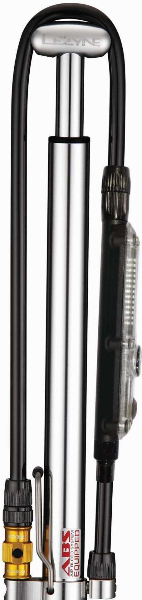 Lezyne Fahrrad Minipumpe CNC Micro Floor Drive Digital HPG silber-glänzend